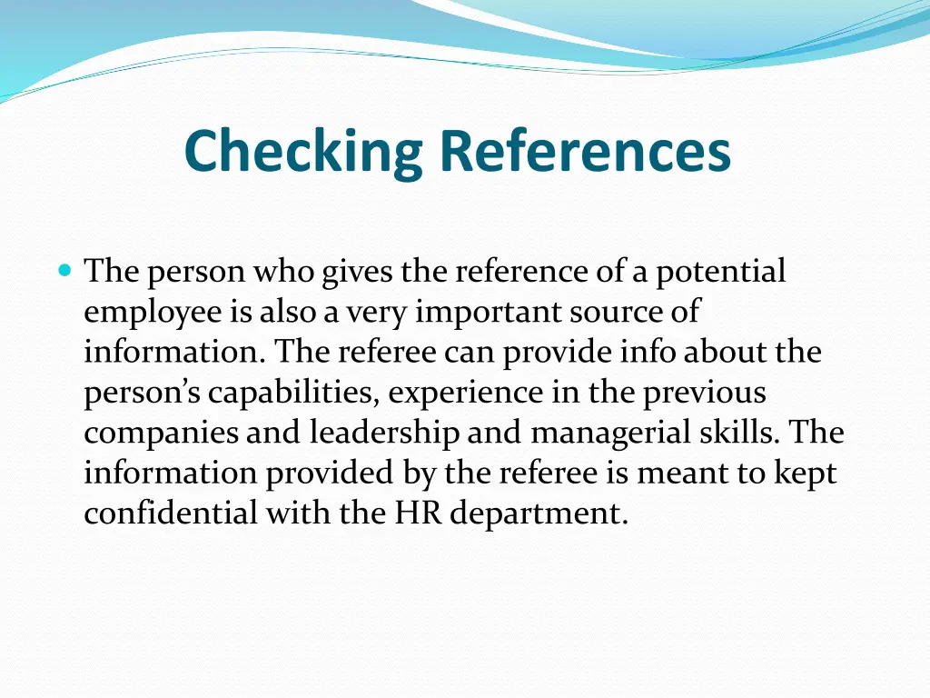 checking references