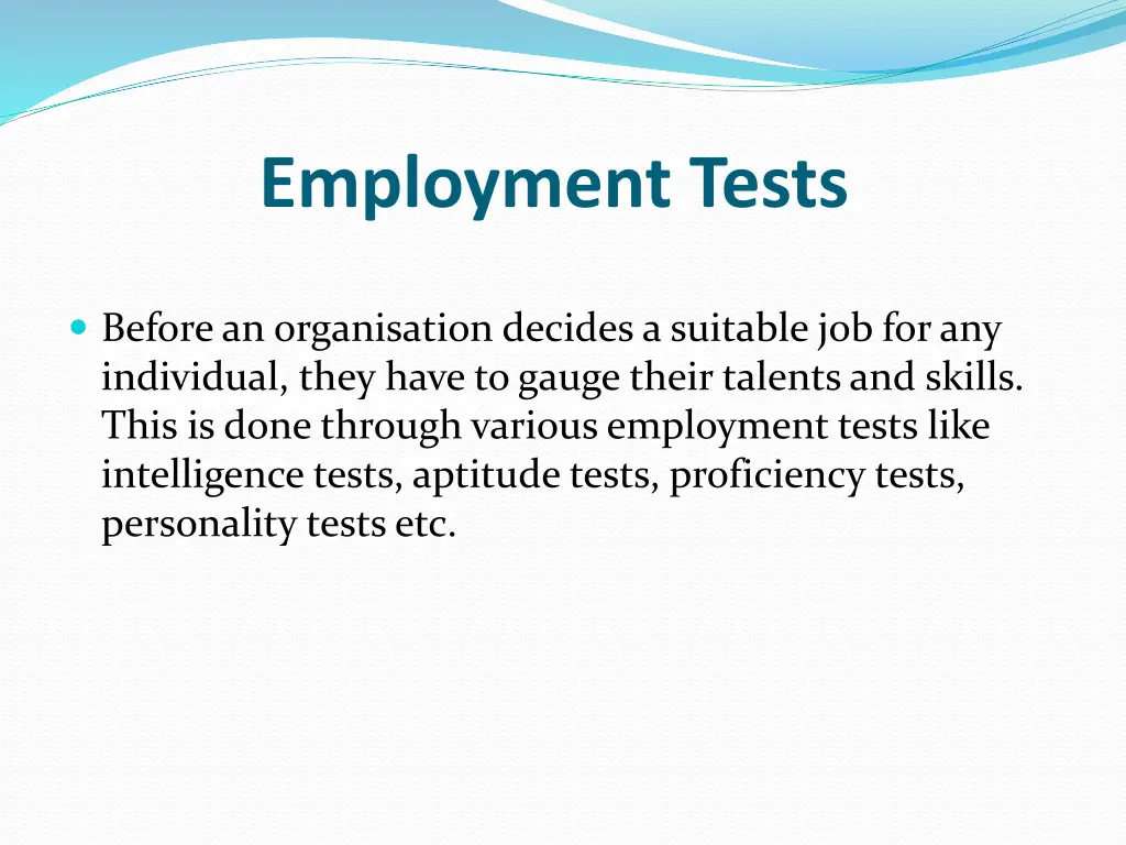 employment tests