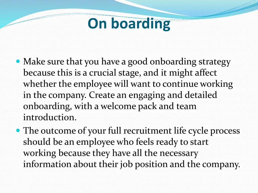 on boarding