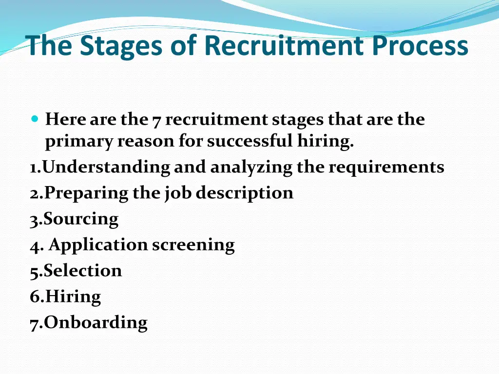 the stages of recruitment process