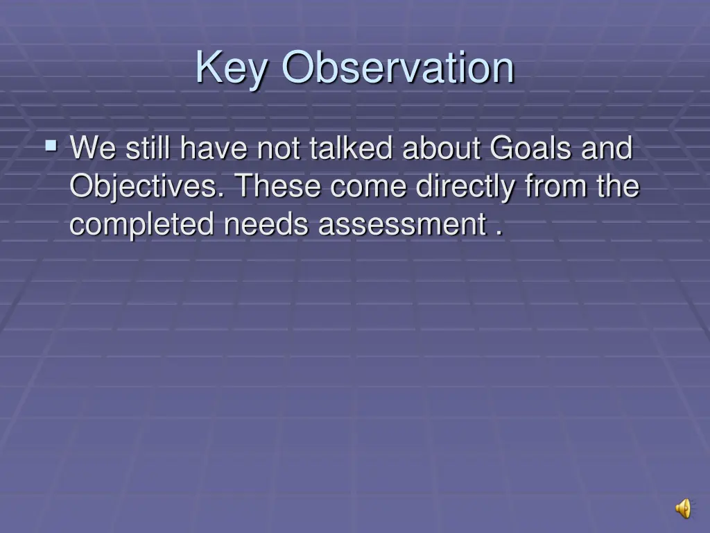 key observation