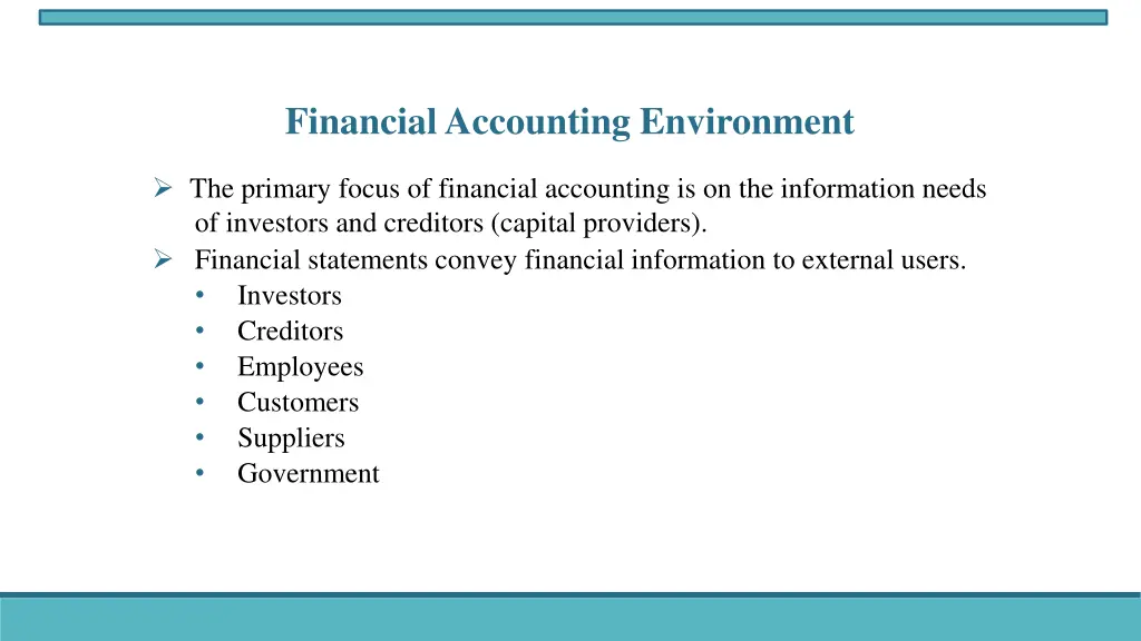 financial accounting environment