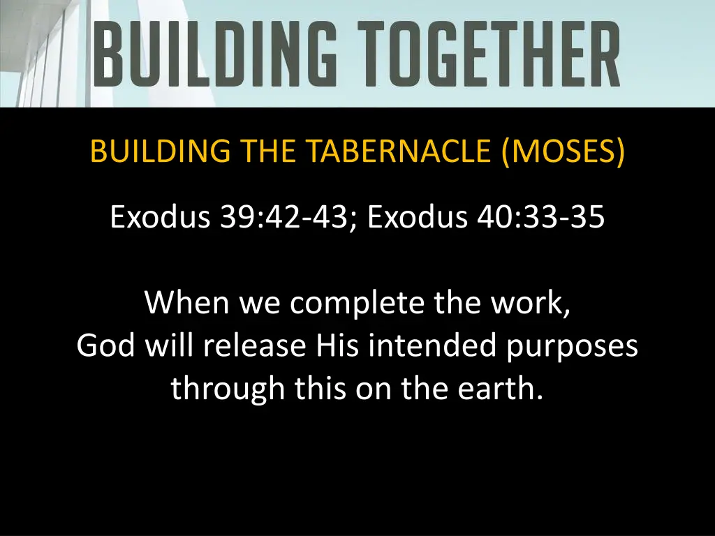 building the tabernacle moses 4