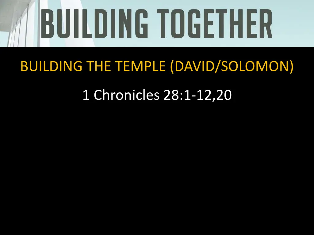 building the temple david solomon