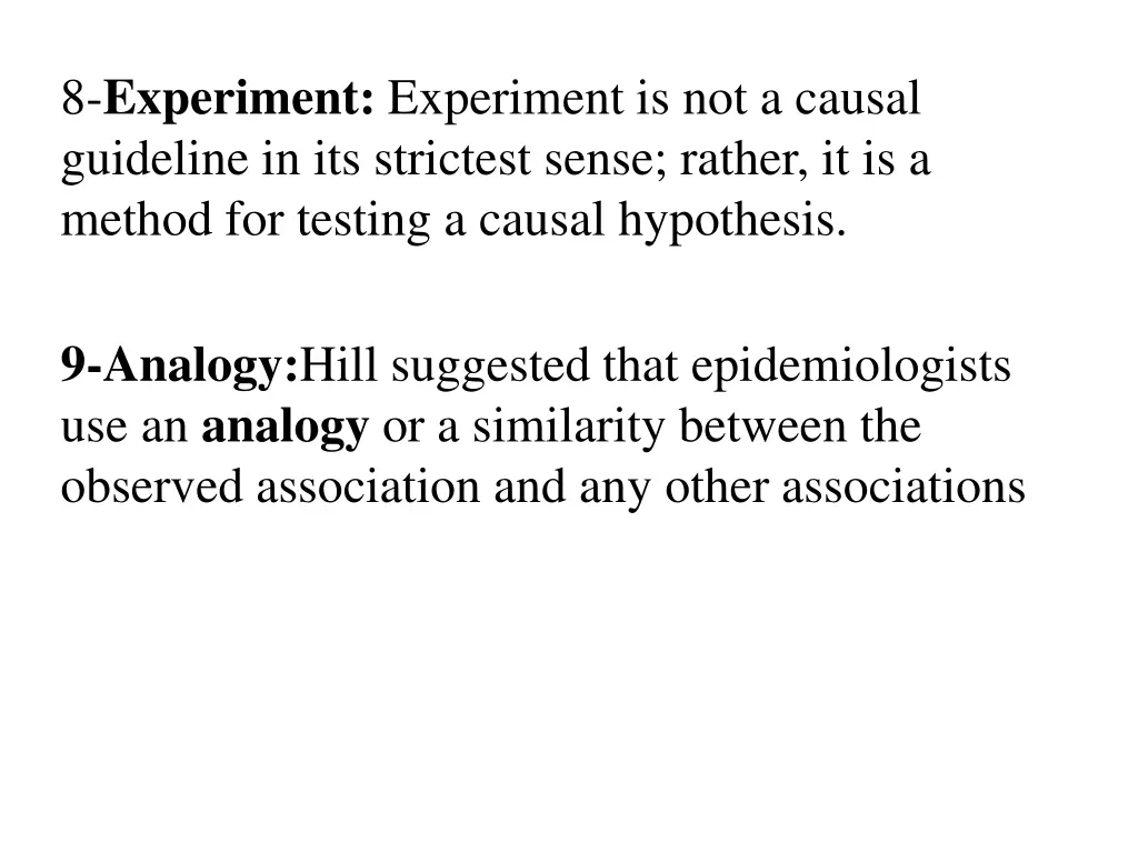 8 experiment experiment is not a causal guideline