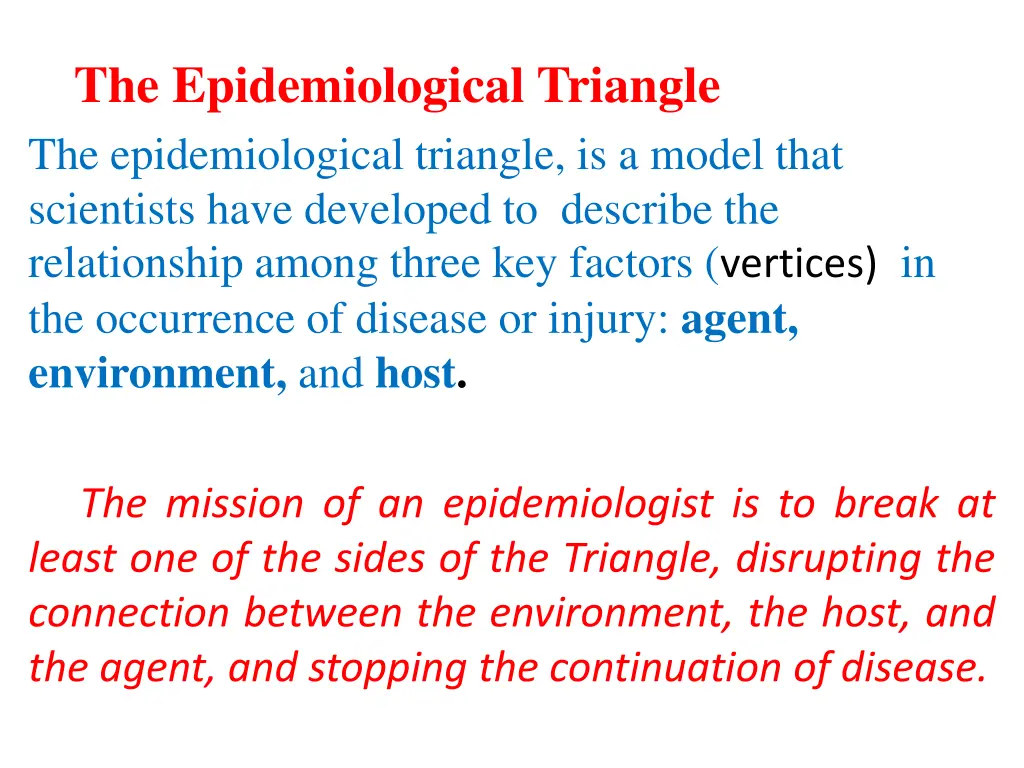 the epidemiological triangle the epidemiological