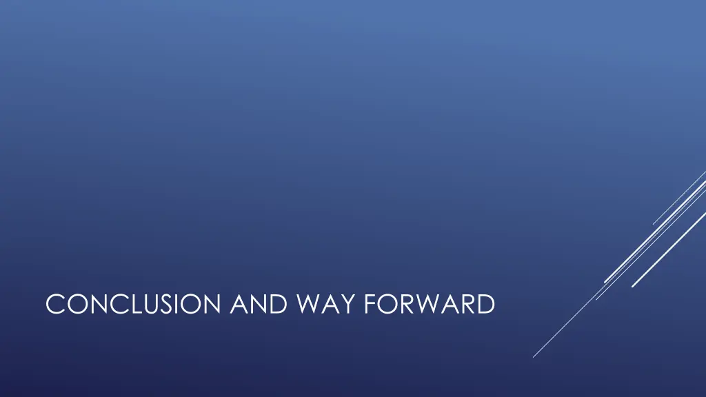 conclusion and way forward