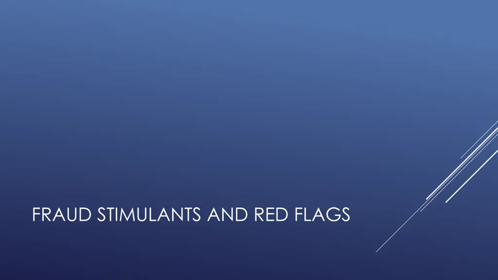 fraud stimulants and red flags