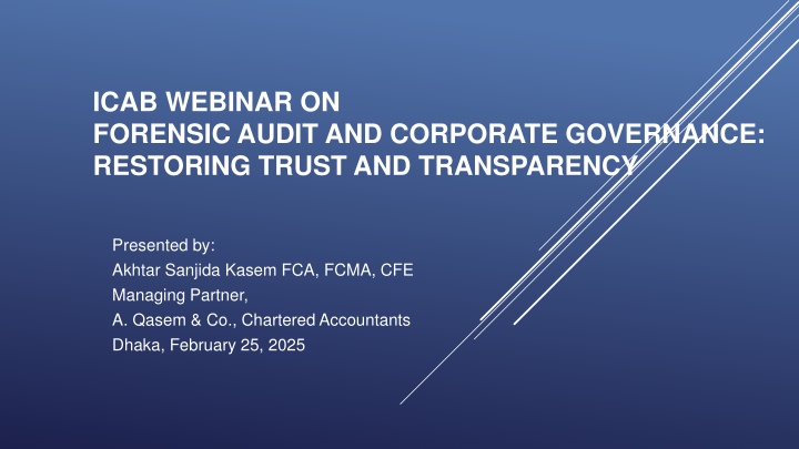 icab webinar on forensic audit and corporate