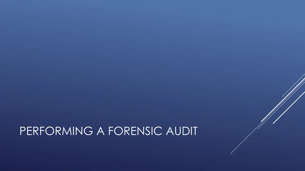 performing a forensic audit