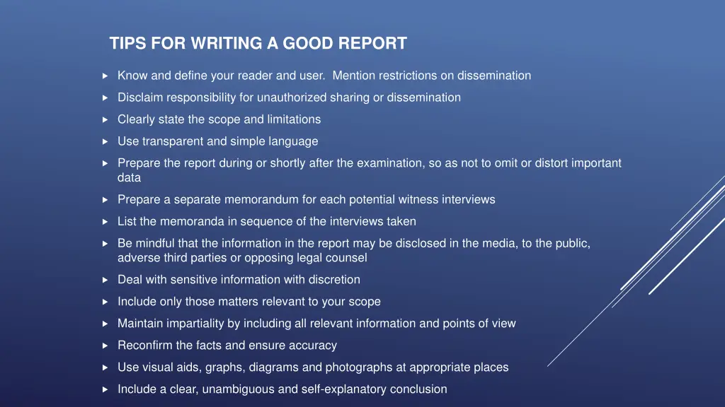 tips for writing a good report