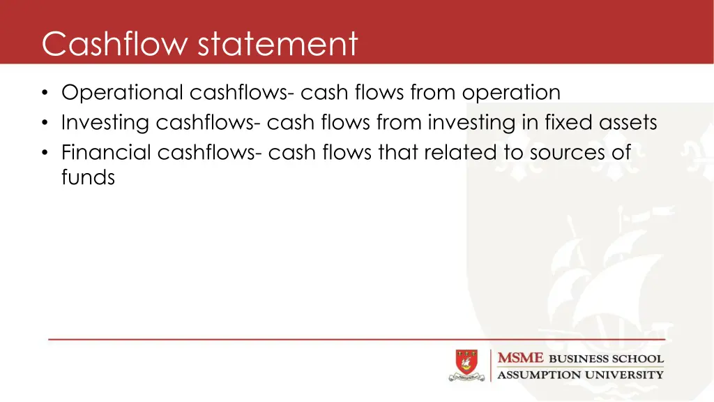 cashflow statement