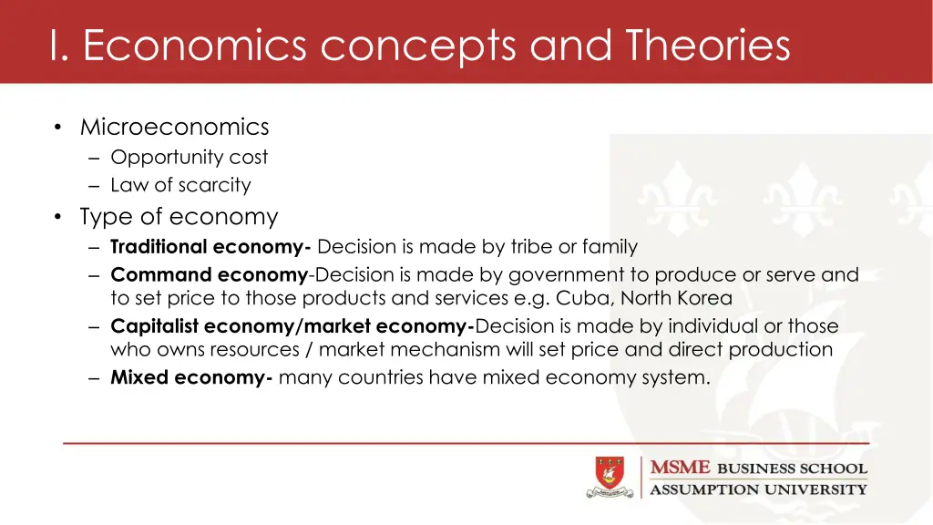 i economics concepts and theories