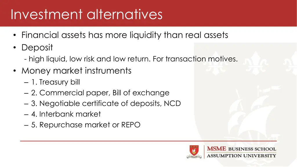 investment alternatives 1