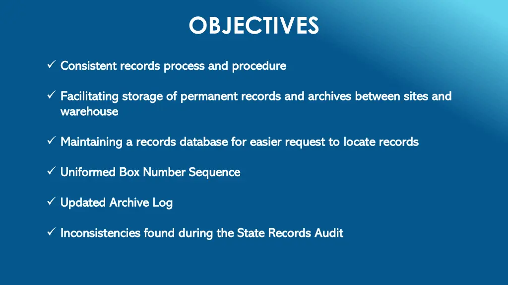 objectives
