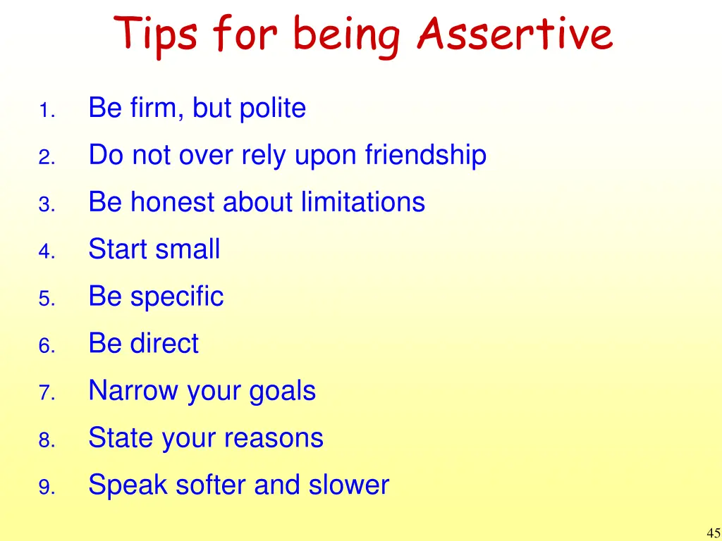 tips for being assertive