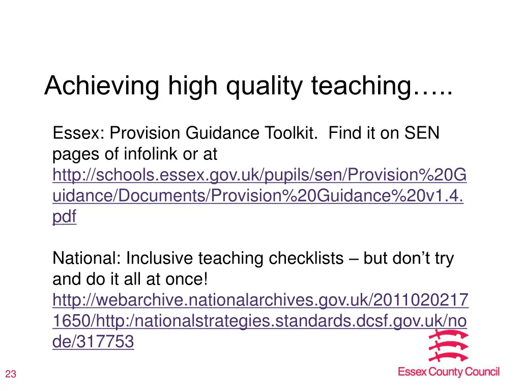 achieving high quality teaching
