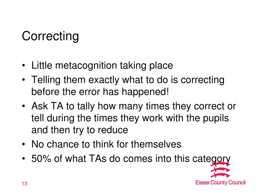 correcting