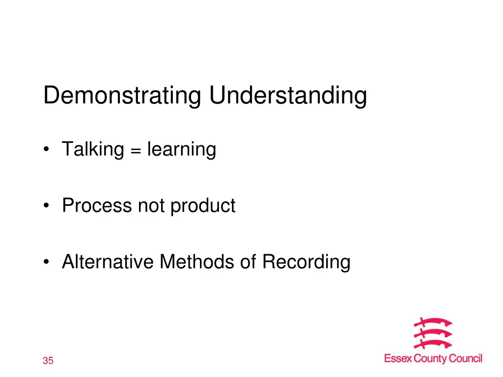 demonstrating understanding