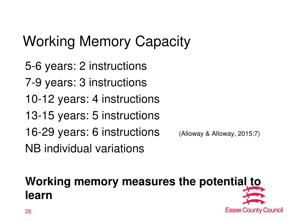 working memory capacity