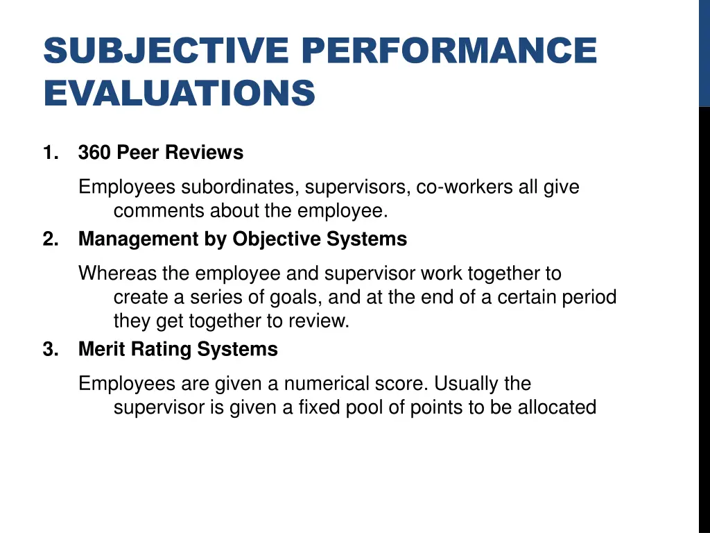 subjective performance evaluations