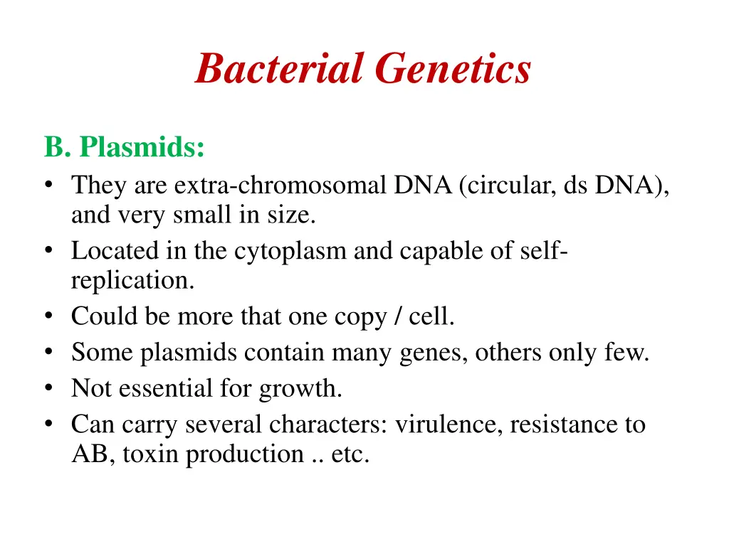 bacterial genetics 2