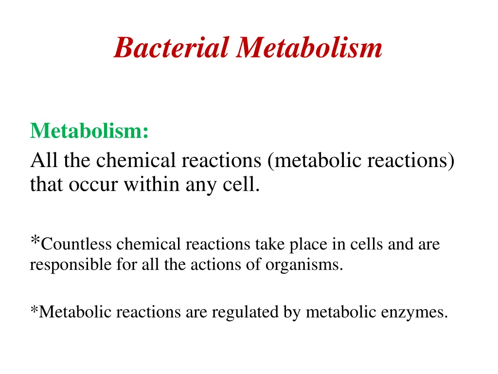 bacterial metabolism