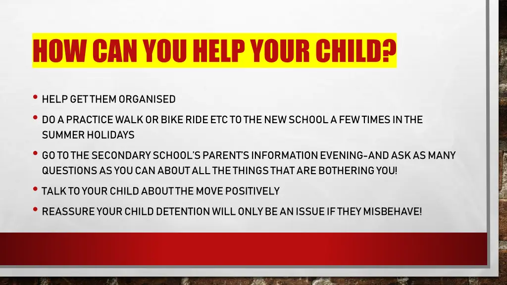 how can you help your child
