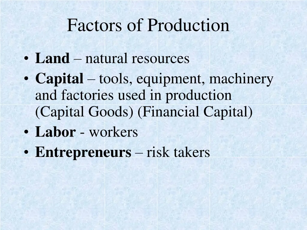 factors of production