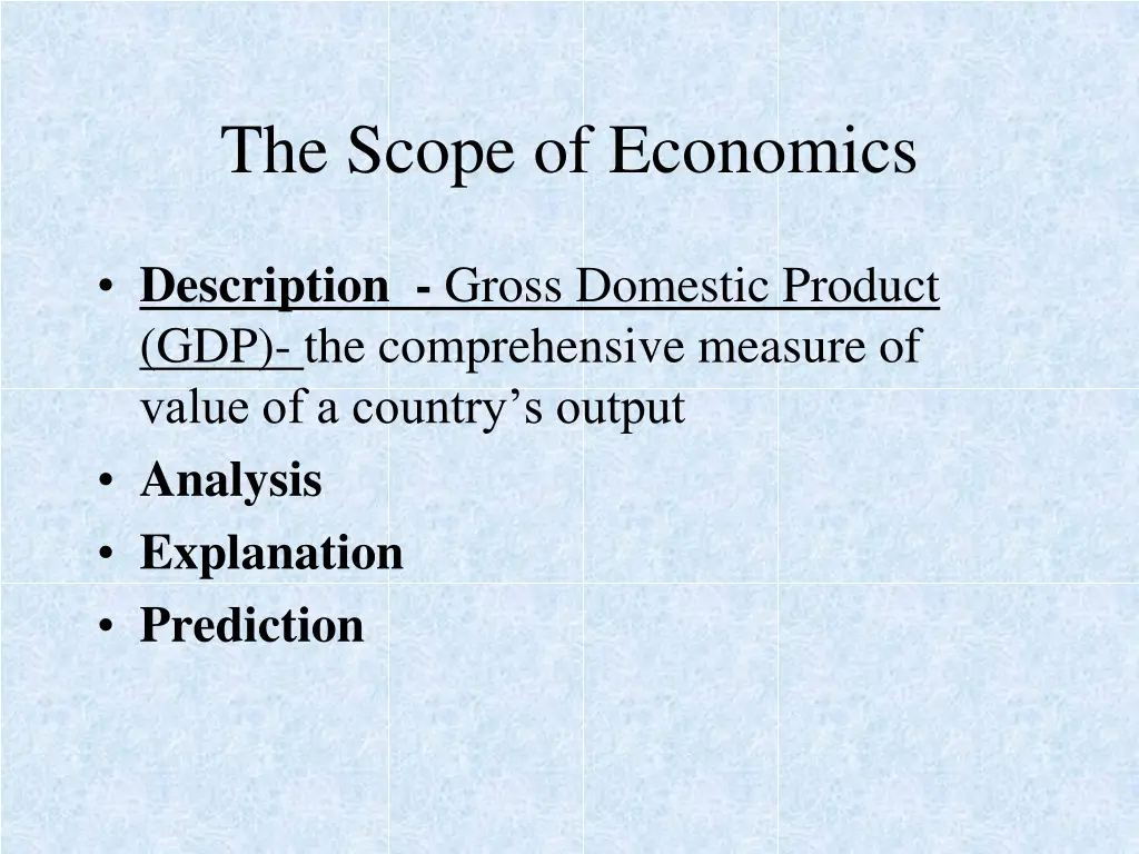 the scope of economics