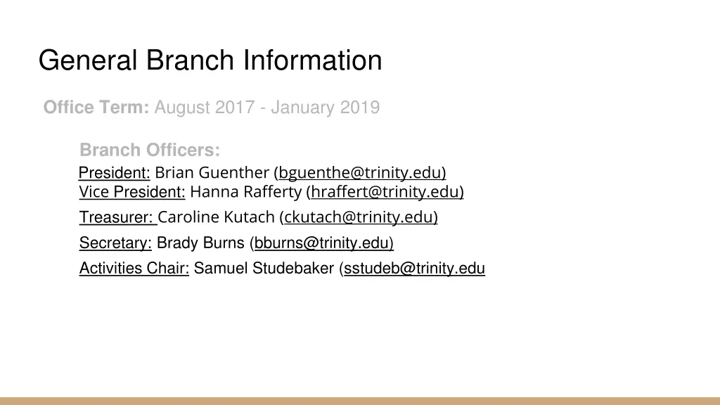 general branch information