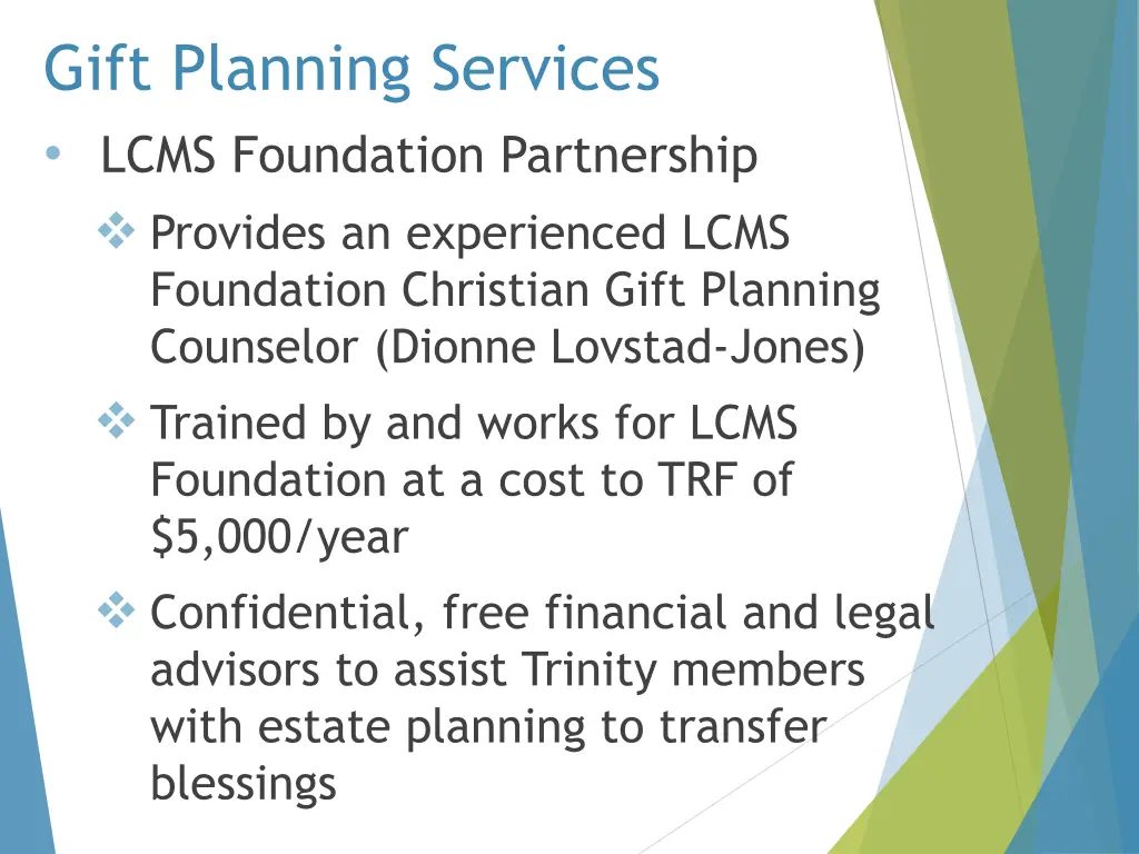 gift planning services lcms foundation