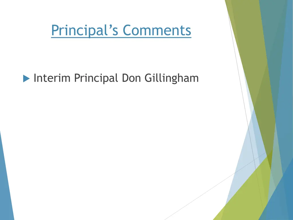 principal s comments
