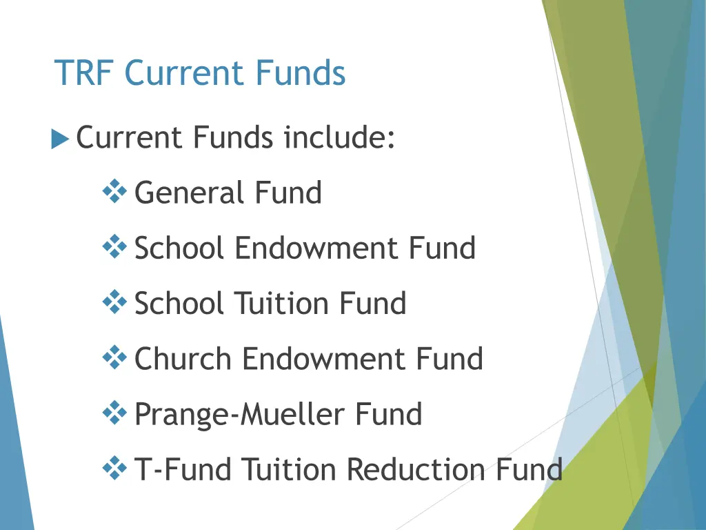 trf current funds