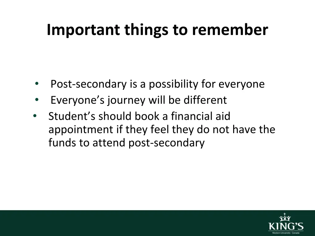important things to remember