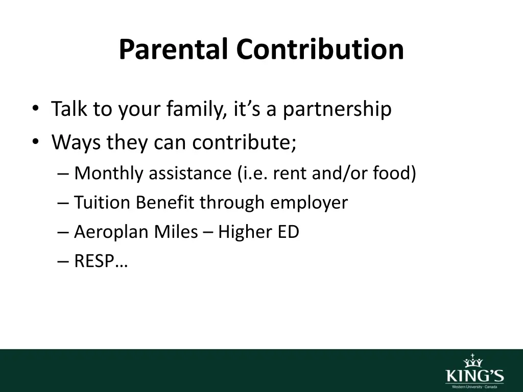 parental contribution