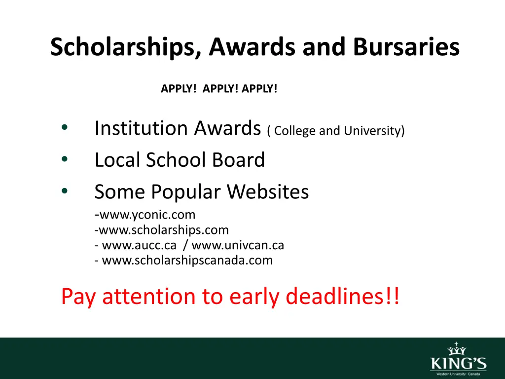 scholarships awards and bursaries