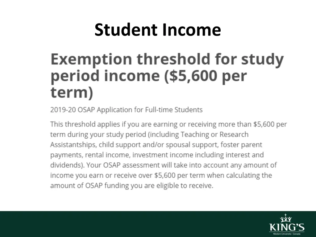 student income