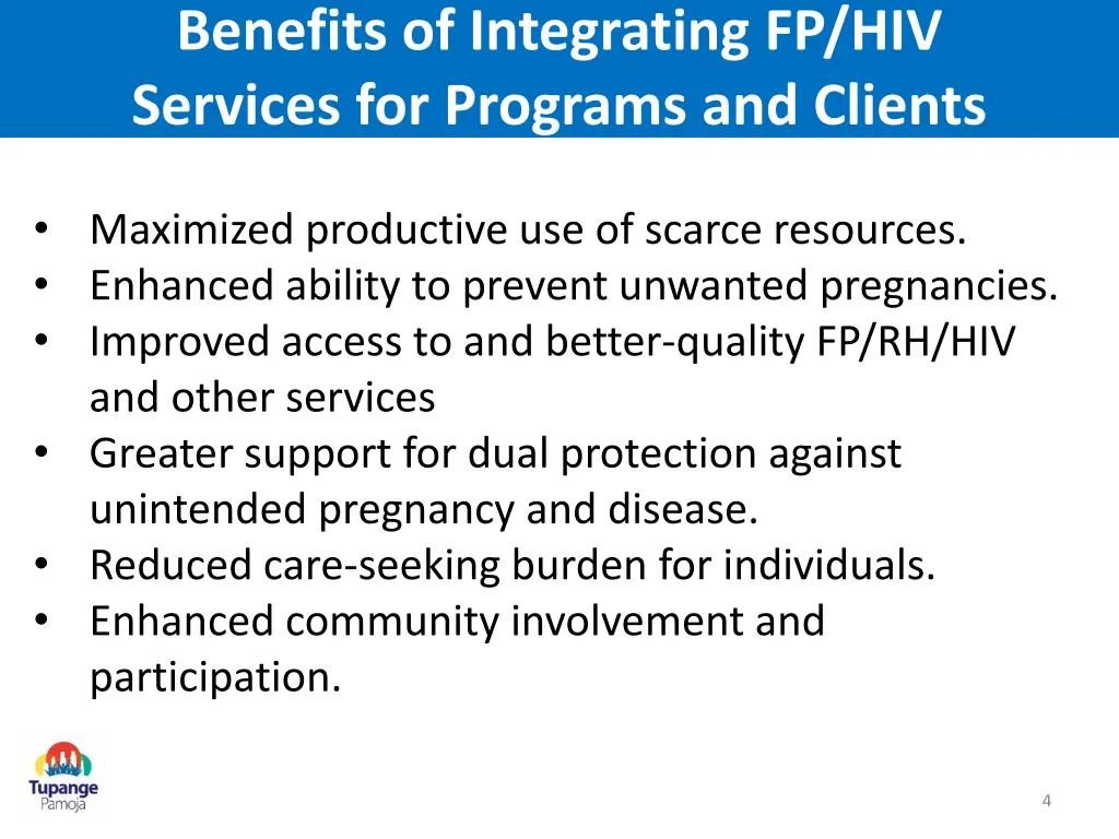 benefits of integrating fp hiv services
