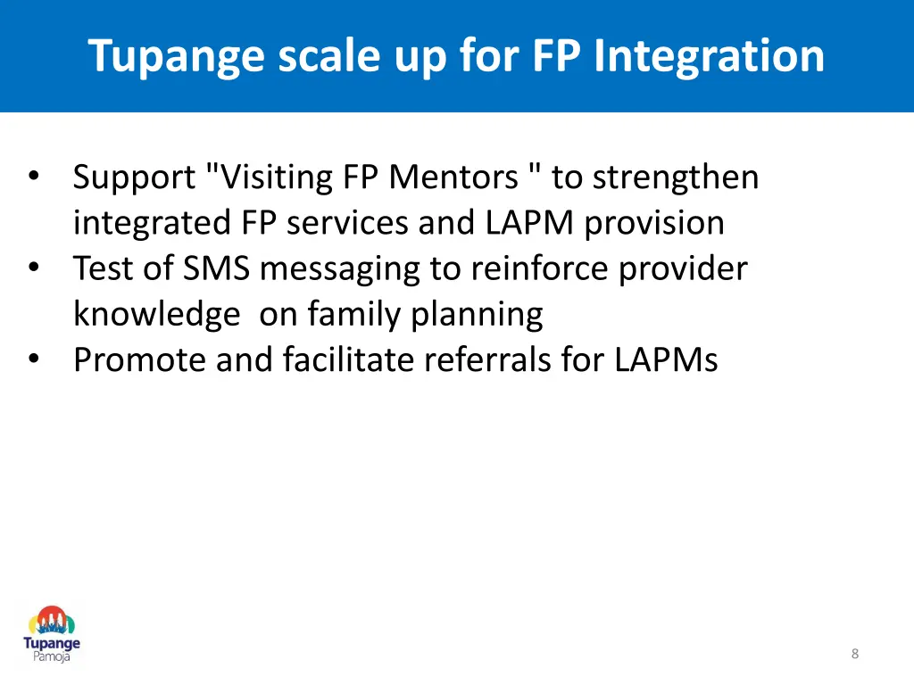 tupange scale up for fp integration 1