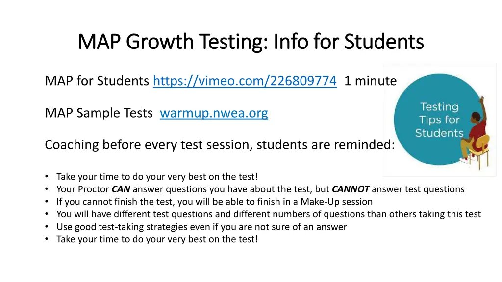 map growth testing info for students map growth