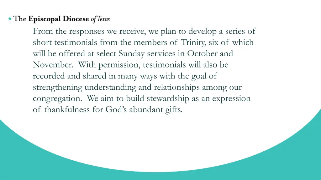 from the responses we receive we plan to develop