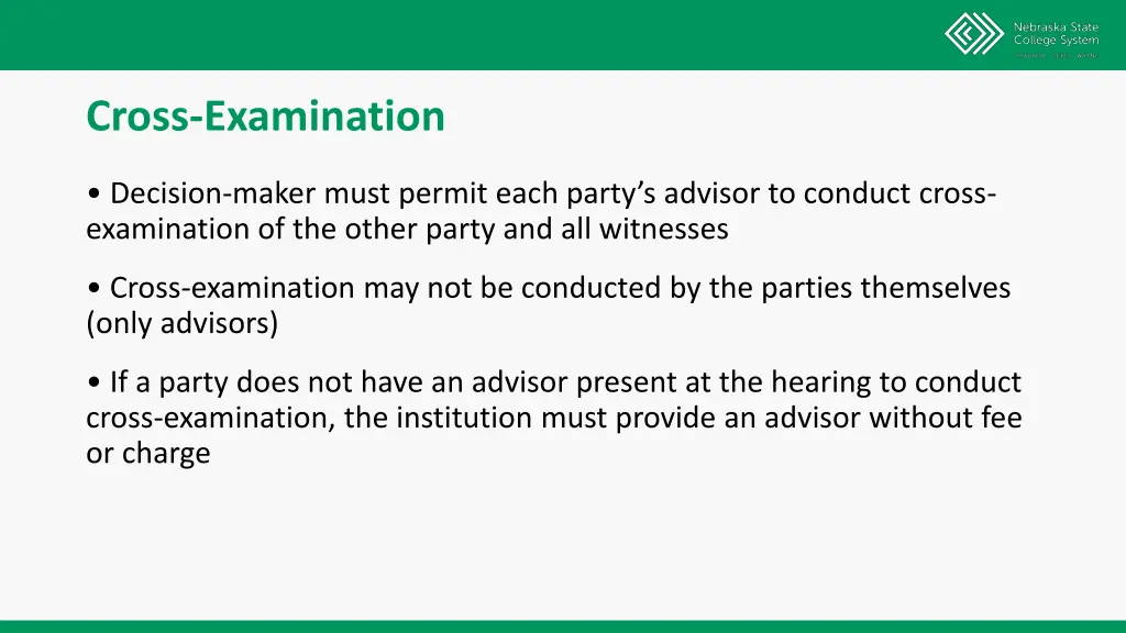 cross examination 1