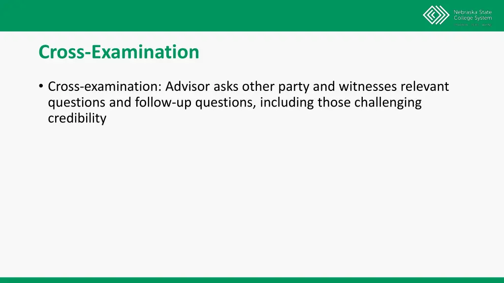 cross examination