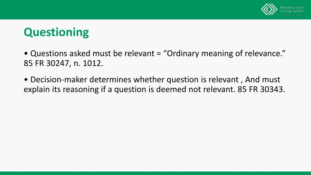 questioning