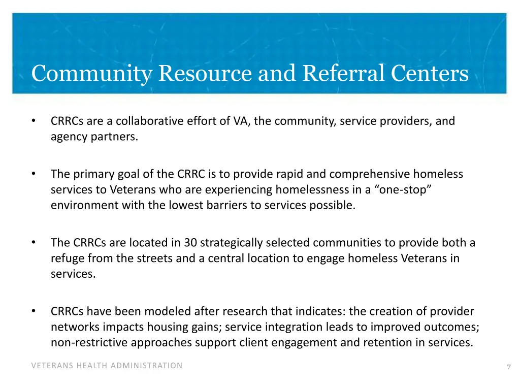 community resource and referral centers