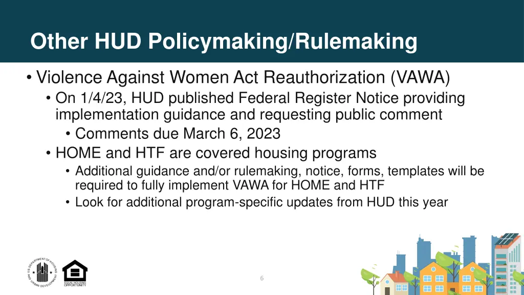 other hud policymaking rulemaking