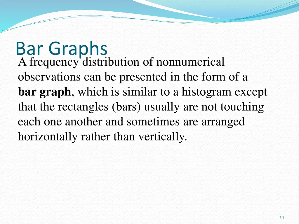 bar graphs a frequency distribution