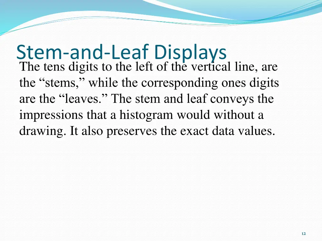 stem and leaf displays the tens digits