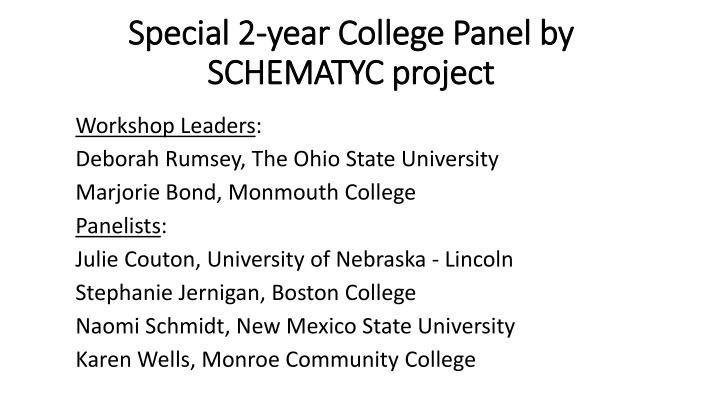 special 2 special 2 year college panel by year